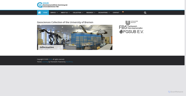 Security scan screenshot of https://www.geosammlung.uni-bremen.de