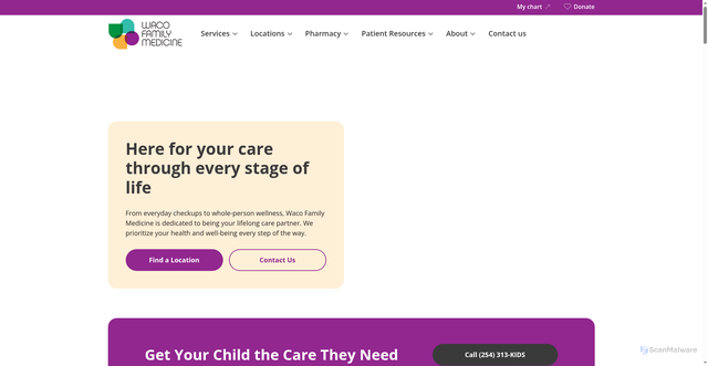 Security scan screenshot of https://wacofhc.org