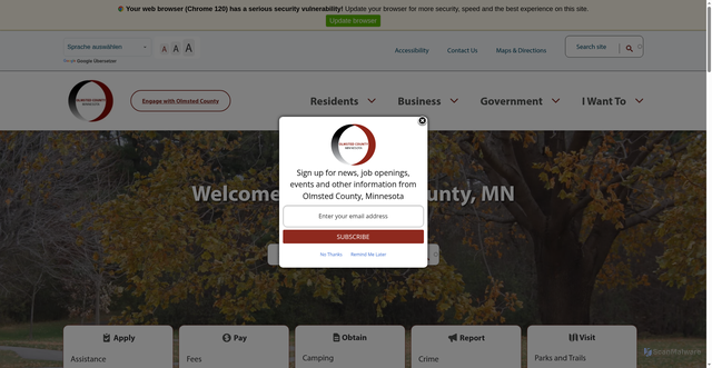 Security scan screenshot of https://www.olmstedcounty.gov/