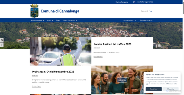 Security scan screenshot of https://www.comune.cannalonga.sa.it/