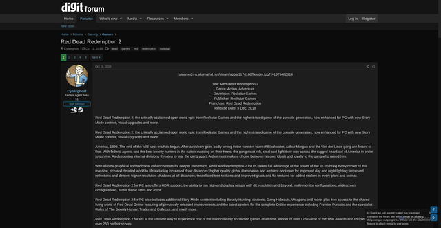 Security scan screenshot of https://geek.digit.in/community/threads/red-dead-redemption-2.198954/?srsltid=AfmBOor0ncWjvDYqGVWOe1HKd6zNnmQmJZF01NxUmrrAVdC4Ea8DTgxk