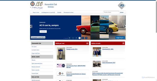 Security scan screenshot of https://genova.aci.it/