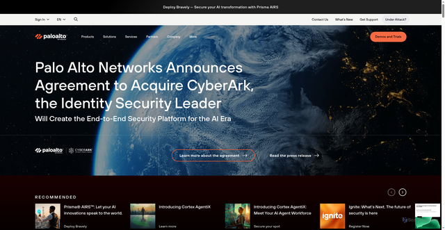 Security scan screenshot of https://www.paloaltonetworks.com/