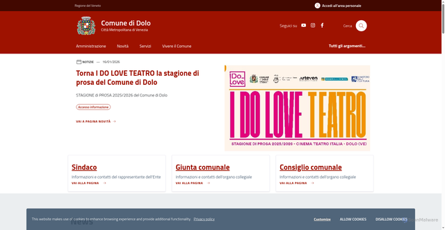 Security scan screenshot of https://www.comune.dolo.ve.it/home