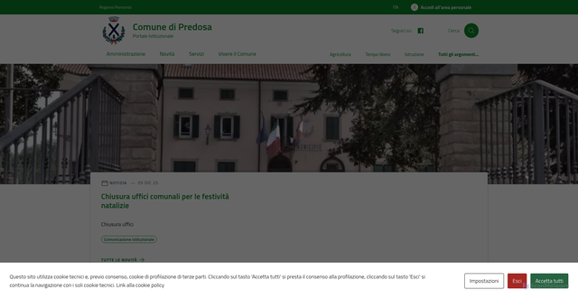Security scan screenshot of https://comune.predosa.al.it/