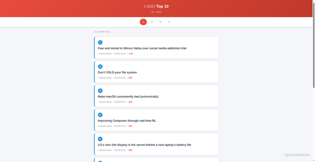 Security scan screenshot of https://hot-news-efnxuzbt0n.edgeone.dev/