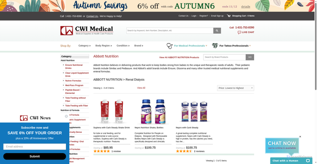 Security scan screenshot of https://www.cwimedical.com/brands/abbott-nutrition?category=RED&srsltid=AU7gw4Xdir85AVqWYju0vvTM_cQLCXaGxmTKIS39R4DMKCrolYZyjhWI