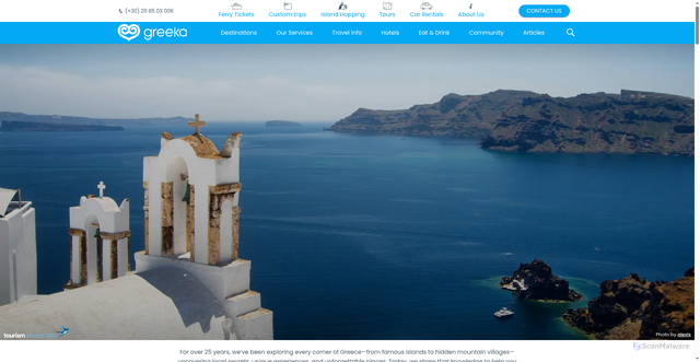 Security scan screenshot of https://www.greeka.com