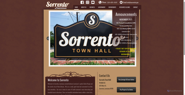 Security scan screenshot of http://www.sorrentola.gov/