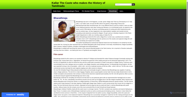 Security scan screenshot of https://kallar.weebly.com/bharathiraja.html