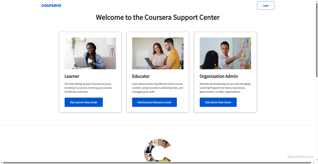 Security scan screenshot of coursera.support