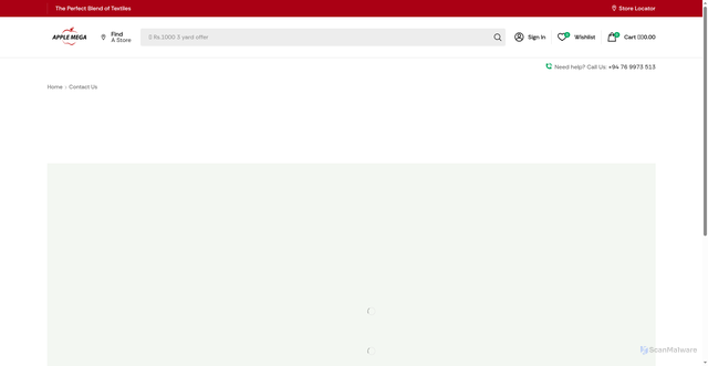 Security scan screenshot of https://appletex.lk/contact-us/