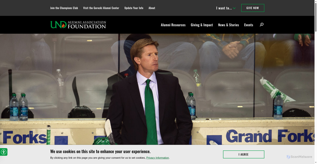 Security scan screenshot of https://undalumni.org/news-stories/alumni/dave-hakstol-bio.html
