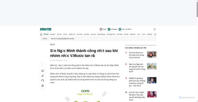 Security scan screenshot of https://dantri.com.vn/giai-tri/son-ngoc-minh-thanh-cong-nhat-sau-khi-nhom-nhac-vmusic-tan-ra-20151203214412322.htm