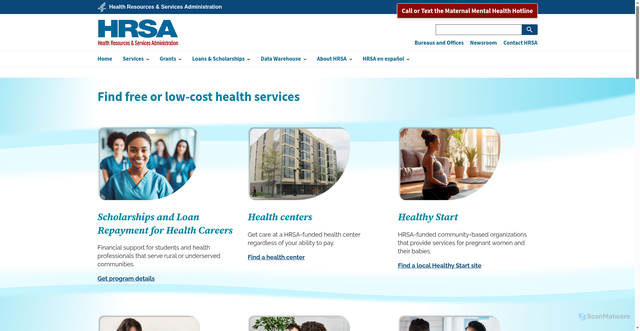 Security scan screenshot of https://www.hrsa.gov/
