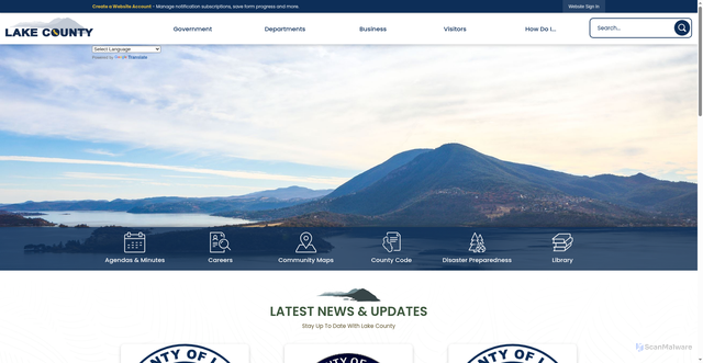 Security scan screenshot of https://lakecountyca.gov/