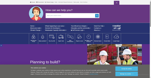 Security scan screenshot of https://www.niwater.com/