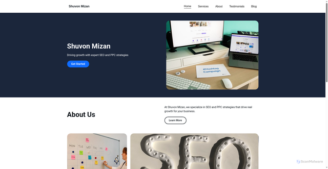 Security scan screenshot of https://shuvonmizan.com/