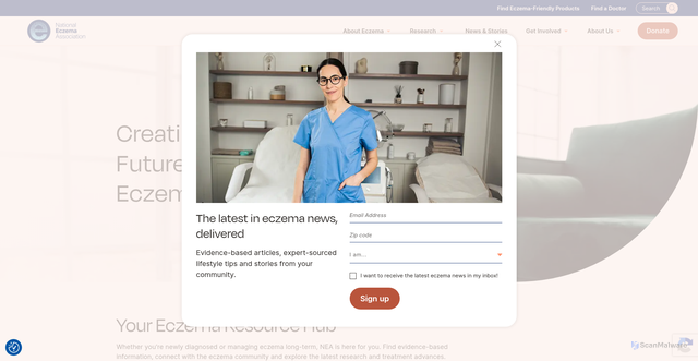 Security scan screenshot of https://nationaleczema.org