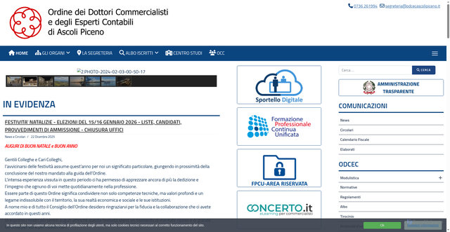 Security scan screenshot of https://www.odcecascolipiceno.it/