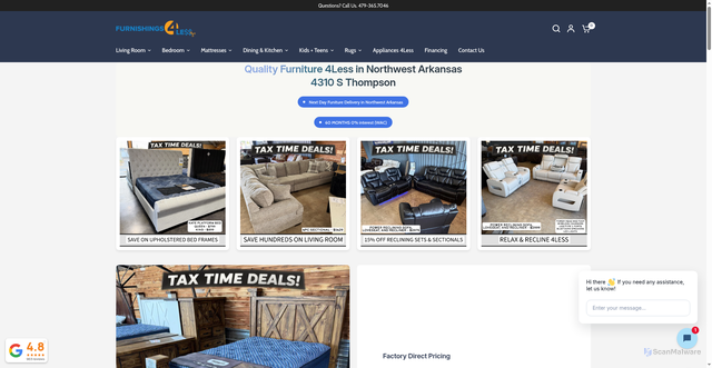 Security scan screenshot of https://furnishings4less.com