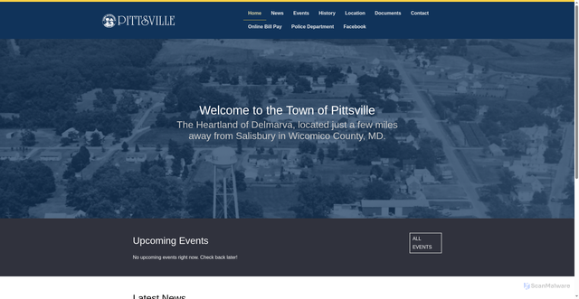 Security scan screenshot of https://pittsvillemd.gov/