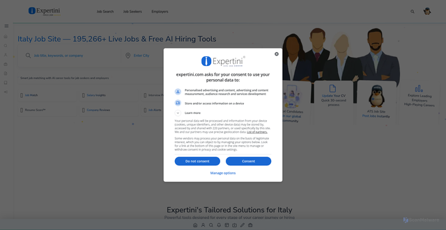 Security scan screenshot of https://it.expertini.com