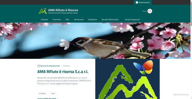 Security scan screenshot of https://amarifiutoerisorsa.it/