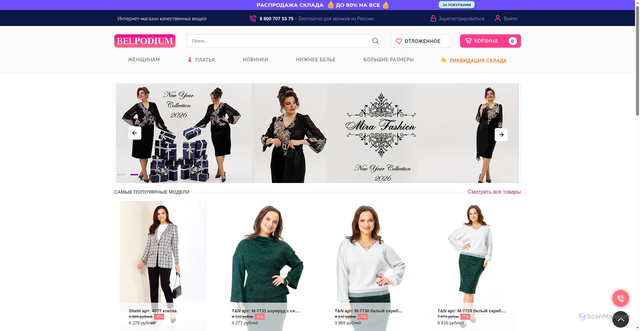 Security scan screenshot of https://belpodium.ru