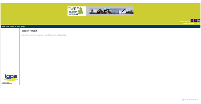 Security scan screenshot of https://employer.twpf.info