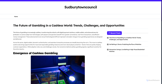 Security scan screenshot of https://www.sudburytowncouncil.co.uk/