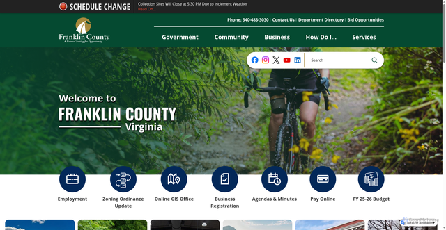 Security scan screenshot of https://franklincountyva.gov/