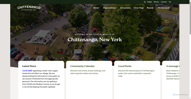 Security scan screenshot of https://chittenango.gov/