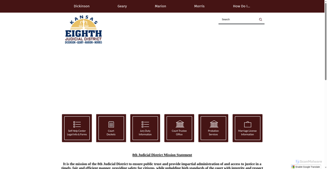 Security scan screenshot of https://8thkscourts.gov/