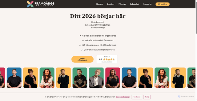 Security scan screenshot of https://framgangsakademin.se/nyar-2026/