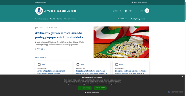Security scan screenshot of https://www.comunesanvitochietino.it
