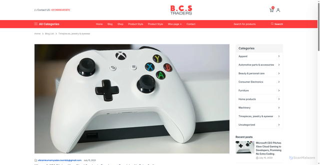 Security scan screenshot of https://bcs.bpsservice.in/category/timepieces-jewelry-eyewear/
