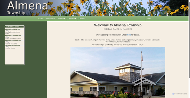 Security scan screenshot of https://almenatownship.gov/