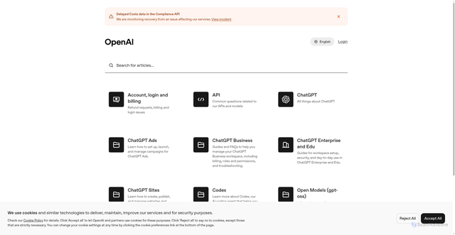 Security scan screenshot of https://help.openai.com/
