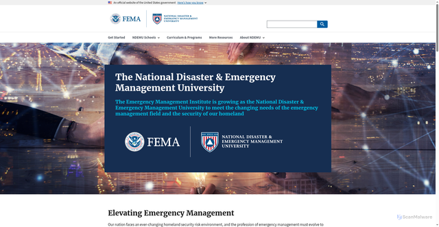 Security scan screenshot of https://training.fema.gov/