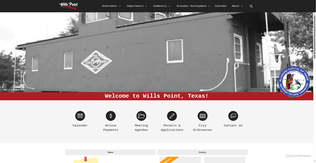 Security scan screenshot of https://willspointtx.gov/