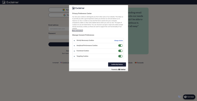 Security scan screenshot of https://us.signatures.exclaimer.net