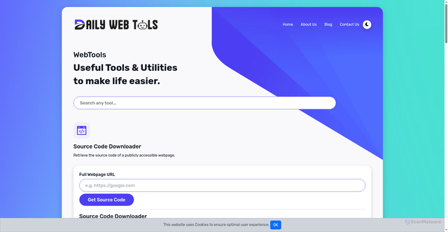Security scan screenshot of dailywebtools.online