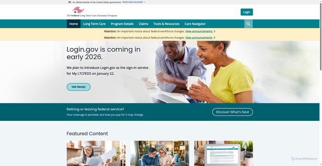 Security scan screenshot of https://www.ltcfeds.gov/
