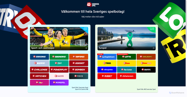 Security scan screenshot of https://www.svenskaspel.se/