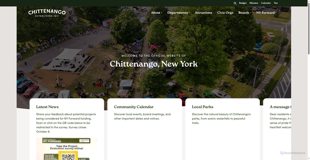 Security scan screenshot of https://chittenango.gov/