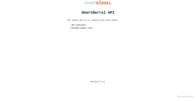 Security scan screenshot of https://api2.smartbarrel.io