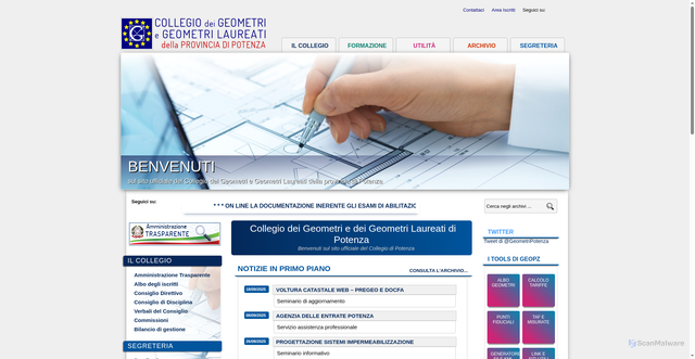 Security scan screenshot of https://www.geometri.potenza.it/collegio/
