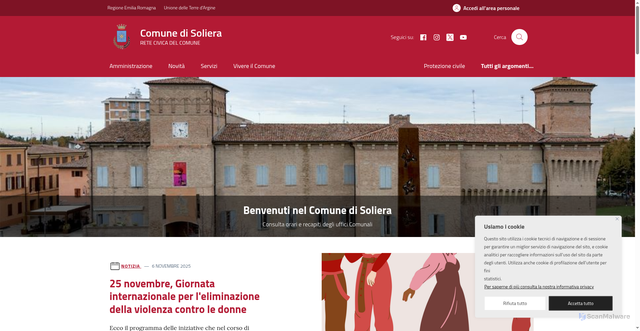 Security scan screenshot of https://www.comune.soliera.mo.it/