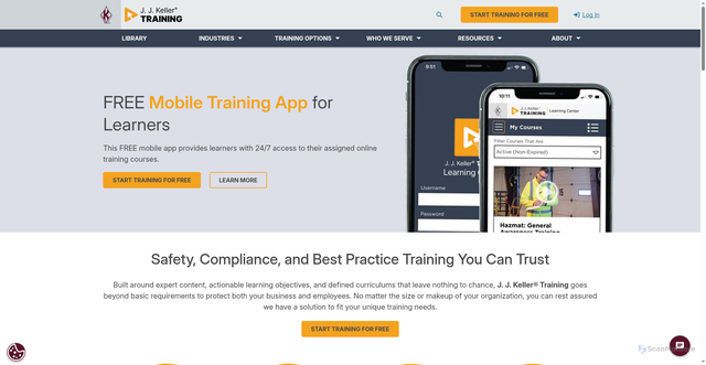 Security scan screenshot of https://demo.jjkellertraining.com